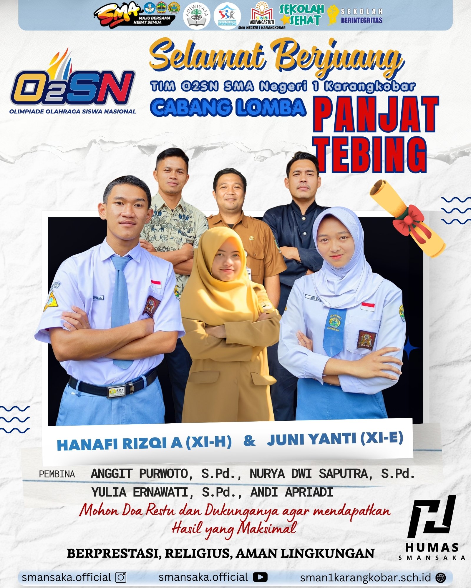 Selamat Berjuang O2SN Panjat Tebing